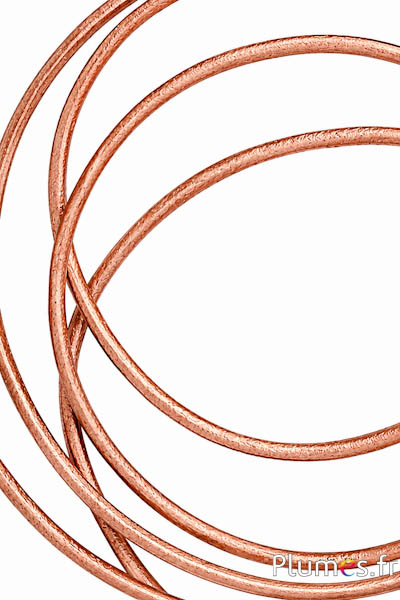 Laccio in cuoio - spessore 3 mm - rame